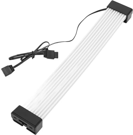 Lazmin112 Câble GPU RVB 8 Broches, Extension de Câbles GPU ARGB 5 V, Cordon D'alimentation de Carte Graphique 8 Broches à 2 X 8 Broches, avec Peignes Métalliques, Synchronisation, 16 AWG