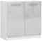 AKORD | Mueble de Cocina Bajo el Fregadero - Oliwia S80 | Base para Cocina con 2 Puertas y 1 Estante | Mueble de Entrada | Armario | 46 x 80 x 82 cm | Blanco | Metálico Brillante
