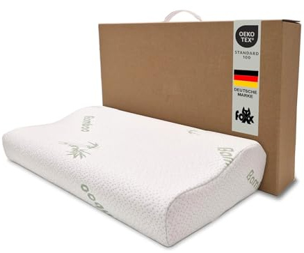 Foxx Oreiller orthopédique en bambou doux pour la nuque - 50 x 30 cm - Oreiller viscoélastique