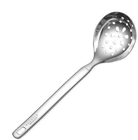 Kitchen Craftt Louche à soupe – Cuillères à soupe | Louche à céréales et à soupe | Louche avec tête arrondie et trou de suspension | Louche en acier inoxydable avec tête arrondie et trou de suspension