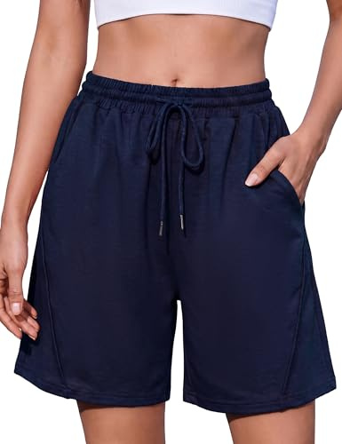 Litherday Pantaloncini Donna Estivi Cotone Shorts Sportivi con Tasche per Casa Casual, Shorts da Yoga