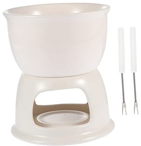 OFFSCH Fondue De Cerámica Fondue De Calentador De Olla Caliente para Queso Tapas Leche Dulces Cocinar y Hornear