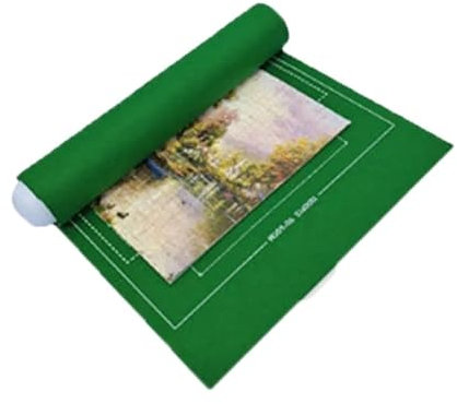 XIUsheUA Puzzlematte Puzzlerolle Filzmatte Spielmatte Puzzledecke for bis zu 3000 Teile Puzzlezubehör Tragbare Reise-Aufbewahrungstasche für Puzzlespiele, Spiele(Only Green mat 1500pcs)