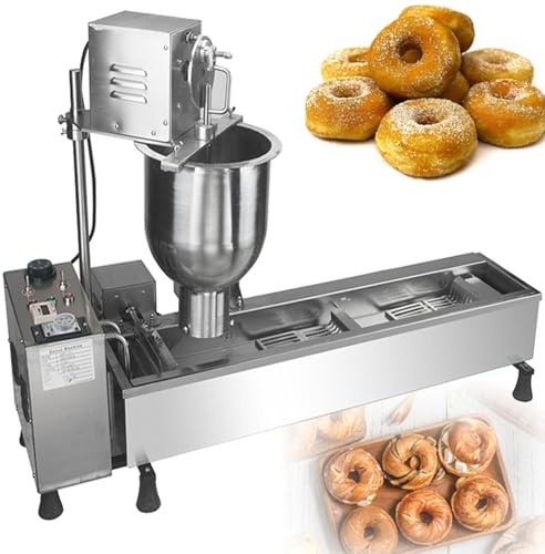 ylpddmm Commercial 500pcs/hour Mini Single Row Donut Machine, Doughnut Maker, Frying Donuts Maker, Food Snack Food Equipment,Large capacity,7L hopper,Auto Counting