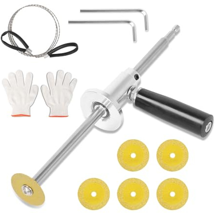 Innenrohrschneider für PVC-Rohrschneider, Inside Pipe Cutter for PVC Pipe, Edelstahl Rohrschneider mit 5 Schneidscheiben, 17,8cm Verstellbare Schnitttiefe, Verarbeitung Von PVC-Rohr, ABS und Kork