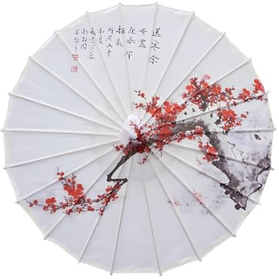 Chinese Umbrella Japanese Floral Pattern Oiled Paper Umbrella Art Decor Windproof Umbrella for Classical Chinese Dance Photography Costumes Cosplay Dance Perform Wedding Prop