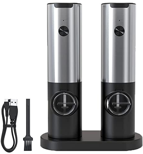 ROYJJ Smerigliatrice elettrica Set Automatico Salt Mil Macinapepe Elettrico Smerigliatrice di Sale Ricaricabile