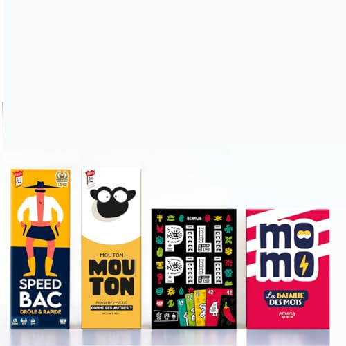 ATM Gaming Mega Lot Speedbac + PILI PILI + Mouton Mouton + Momo - Les Meilleurs Jeux d'ambiance - Parfait pour Toutes Les Occasions - Fous rires garantis