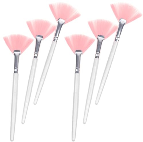 IMIKEYA 6 Stück Make Up Fächerpinsel Gesichtsbürste aus Weichem Nylonhaar für Foundation Rouge Puder Sanft Dicht zum Verblenden und Fixieren Make Up Zubehör für Frauen