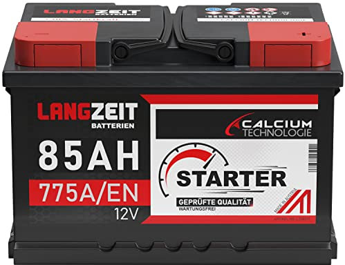 LANGZEIT Autobatterie 12V 85Ah 775A/EN Starterbatterie Batterie ersetzt 80Ah 72Ah 74Ah 75Ah 77Ah