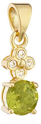 NKlaus Echt Peridot Kettenanänger Blüme 333 Gelbgold 8 Karat Topas weiß Damen Amulett 14079