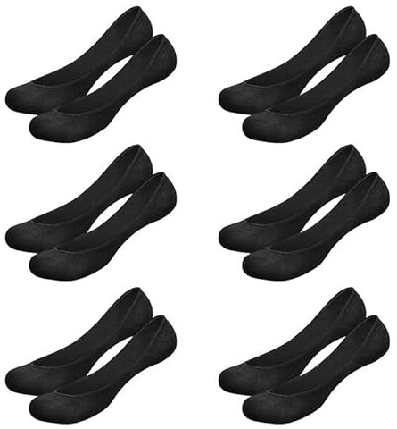 TSHAOUN 6 Pairs Women No Show Socks,pop socks, Low Cut Liner Socks,trainer socks,Invisible Low Cut Socks Non Slip for Boat Shoes Sneakers and Loafers for Loafer Boat Flats (Black)