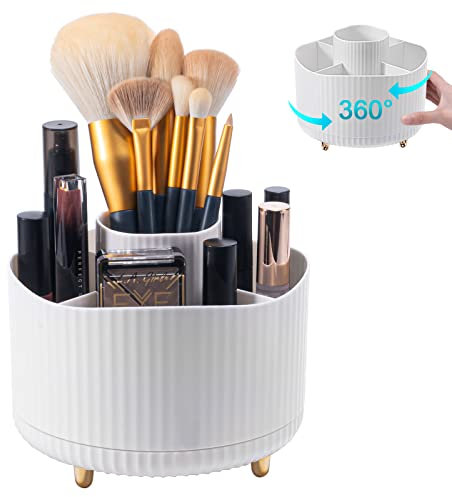 Kosmetik Make Up Organizer, 360°Drehbarer Pinsel Organizer, Multifunktionale Kosmetik Aufbewahrung für Zimmer Decor Frisiertisch, Schlafzimmer, Bad