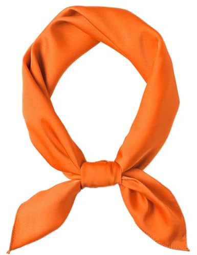 JOYHY Enfärgat satinsilke känsla fyrkantig halsduk 70 x 70 cm, Orange, one size