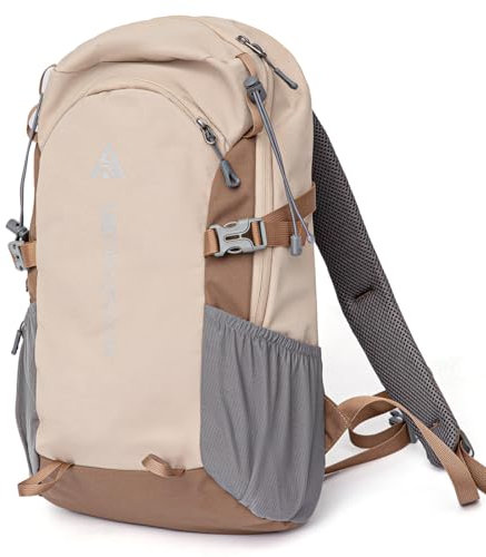 Outplea Wanderrucksack Damen Klein, 20L Sportrucksack Komfortabler Wasserdicht, Tagesrucksäcke Mädchen für Reisen Schule Camping Outdoor, Khaki