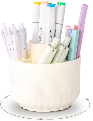 Dncvb Stiftehalter Drehbar, Schreibtisch Organizer Stifte Organizer Mit 5 Fächern 360° Rotierende Stiftehalter Schreibtisch Organizer Für Büro, Schule, Zuhause