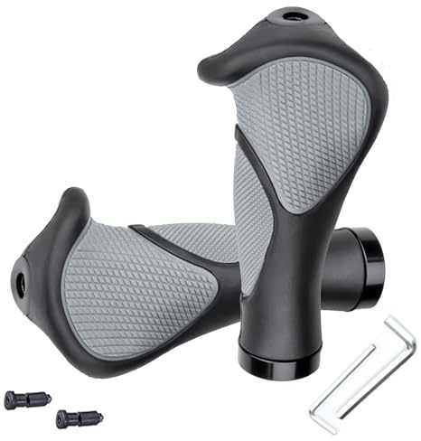 Bicycle Grips Handbars Comfort Soft Rubber Bicycle Handle Bar Grip with Anti-Slip Locking Ring fits 22.2mm Handlebar for MTB BMX Road Mountain Bicycle