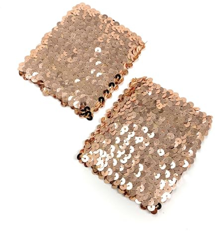 Roséguldfärgade par damarmband i paljettpolyester för maskeraddräkter, 16 x 10 cm
