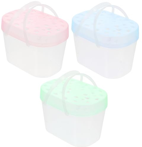 ifundom 3pcs Small Pet Carrying Box Hamster Cages Turtle Boxes for Transport Storage for Hamster and Turtle Owners Random Color