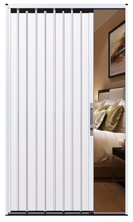 PVC-fälldörrar, dragspelsdörrar Vikdörr i aluminium med lås och nyckel, flerfärgad, 183 cm hög, flera storlekar(Grey,WXH 41X78IN(104.1X198CM))