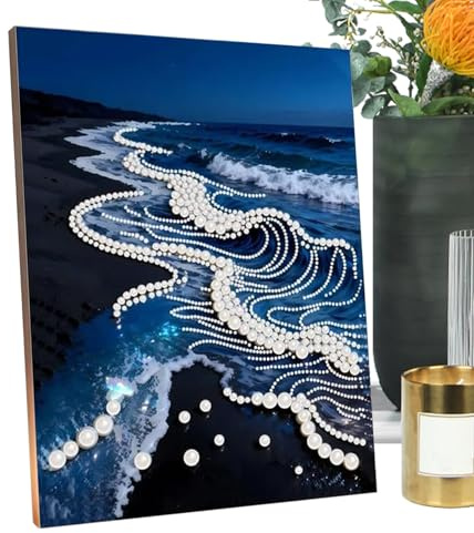 Perlenmalerei-Sets – 3D-kreatives handgefertigtes Bastelprojekt, verträumte Marine-Perlen, Malset für Anfänger, für Männer, Frauen, Mädchen, Jugendliche, Teenager, Sohn, Tochter, Freunde