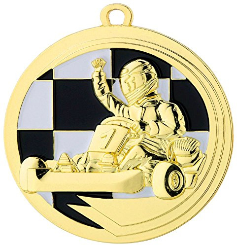 RaRu 10 Stück GoKart-Medaillen mit Bändern (D39)