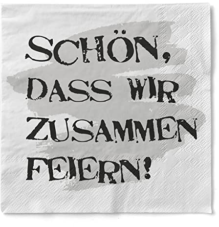 Sovie HORECA Tissue Serviette Schön, DASS wir zusammen feiern, Party Feier Kommunion Konfirmation, 33 x 33 cm, 100 Stück, Ideal für Geburtstag, Jubiläum