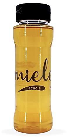 ERBOTECH Miele Acacia Italiano in Contenitore Squezzer da 250 g, 100% Made in Italy, Miele Puro e Non Pastorizzato della Val Camonica