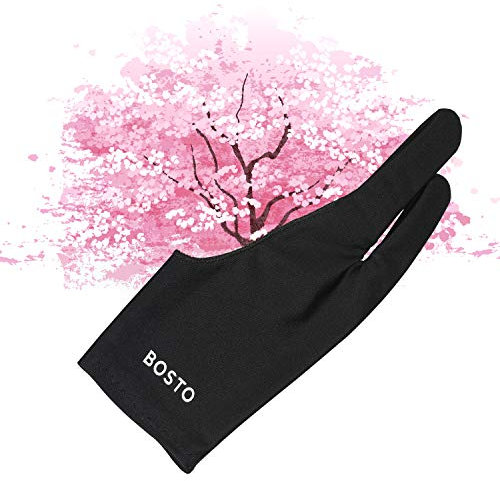 Rantoloys Zeichenhandschuh mit zwei Fingern für Tablet Künstler Handschuh für linke und rechte Hand kompatibel mit BOSTO / UGEE / Huion / Wacom Grafik-Tabletten