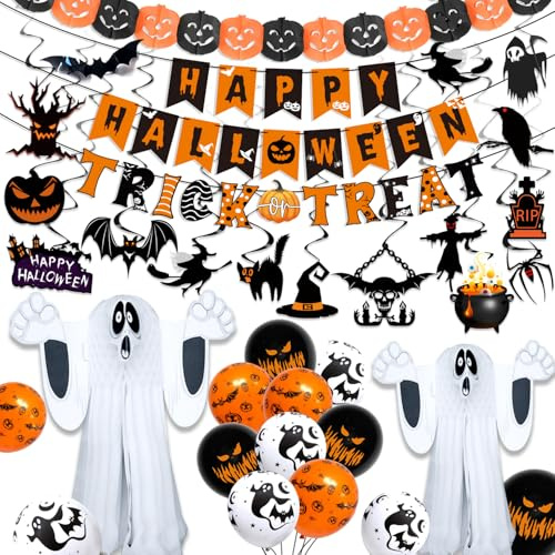 iZoeL Spooky Halloween Decorations Indoor Halloween Balloons Hanging Ghost