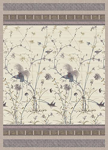 Bassetti Fong Plaid, 100% Baumwolle 57 Fäden pro cm²/ Füllung: 100% Polyester 80 g/m², Creme, 270x250 cm