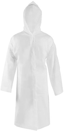 welsberg Regnrock, regnponcho med huva och ärmar, återanvändbara, vattentäta regnkläder för unisex-vuxna, genomskinliga, en storlek