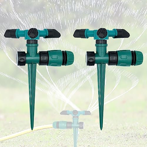 YEKUYEKU Garden Sprinklers, Garden Lawn Sprinkler, Lawn Sprinkler, Sprinklers for Lawns, 360° Automatic Rotating Lawn Sprinkler Adjustable Watering System for Yard Garden Lawn Large Coverage Area