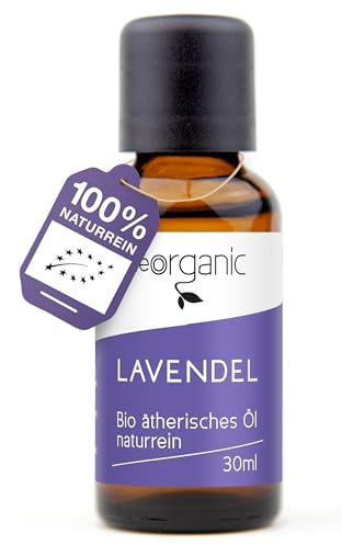 NeoOrganic® BIO Lavendelöl aus dem echten Lavendel [Lavandula Angustifolia] 100% naturreines ätherisches BIO Öl - für einen ruhigen Schlaf und gute Laune - Duftöl - 30 ml