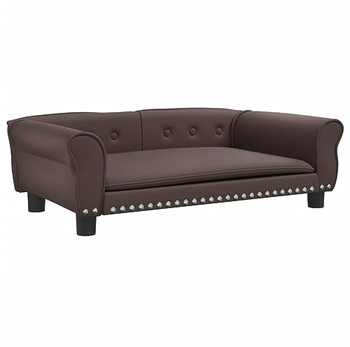 vidaXL Lettino per Cani Marrone 95x55x30 cm in Similpelle, Letto per Cani, Divano per Cani, divanetto per Cani, Letti per Cani