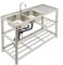 Donened Évier de cuisine à 2 bacs - Design à 3 niveaux - En acier inoxydable - Double lavabo avec robinet