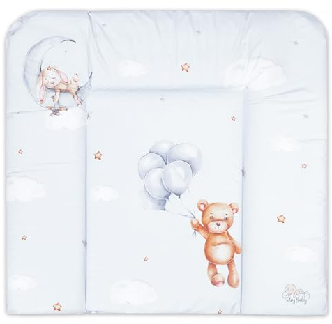 Wickelauflage Wickelunterlage abwaschbar und wasserdicht 85x72 cm - Wickelmatte zum Auflegen auf Wickeltisch Wickelaufsatz Wickelkommode oder Waschmaschine changing mat 85 x 72 Teddybären B