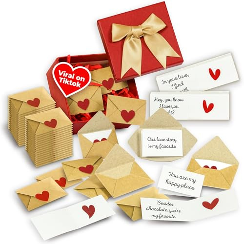 STOFINITY 60 Liebesbotschaften für Sie & Ihn, Jubiläum, Fernbeziehung, Valentinstag, Freund, Freundin, süße Paar-Geschenke, Geburtstag, Mini-Umschläge für Ehemann & Ehefrau