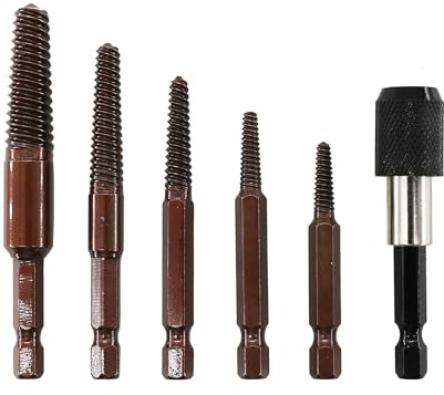 Screwdriver Set, Extractor, Screw Removal Tool, Left Hand Turner Set, Screw Remover, Guide Broken Damaged Screw Remover Tools Set 3-18 mm (Brown)