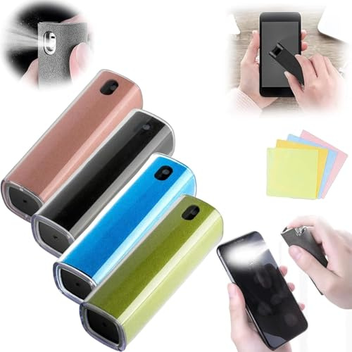 Lot de 4 nettoyeurs d'écran tout-en-un en spray et lingettes nettoyantes d'écran, nettoyant d'écran tout-en-un pour téléphone, TV, ordinateur portable (E)