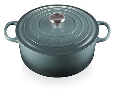 Le Creuset Cocotte redonda de hierro fundido, 28 cm, 6.7 L, Todas Las Fuentes de Calor Incluida la inducción, Ocean, 21177283602430