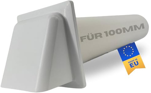 TronicXL Ablufthaube Mauerkasten + 104mm Rohr 50cm für 100mm Lüfter Abluft Luftrohr Abluftventilator Lüftungsrohr Kunststoff Rundrohr Kanal Zuluft Abluftlüfter Zuluftkanal Abluftkanal Lüftungssystem