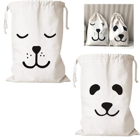 2 Pezzi Sacco Biancheria Sporca, Borsa in Tessuto con Coulisse, Riutilizzabile Sacco Portabiancheria Sporca, Sacchetto Biancheria Sporca Viaggio, Grande Capacità Sacchetto Portabiancheria 46 X 62 cm