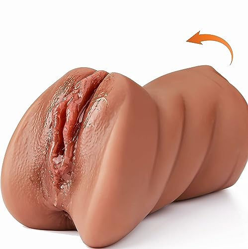 Yukaione Masturbador Masculino de Silicona - Diseño 3D de Garganta Profunda, Boca, Vagina y Ano, Triple Canal para Placer Realista, Juguete Erótico para Hombres, Discreto y Portátil(Marrón)