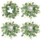 SOMYTING Lot de 4 couronnes de feuilles d'eucalyptus artificielles pour décoration de porte, mur, fenêtre