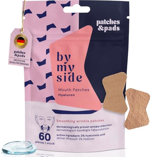 Patches & Pads Mundfalten Pflaster aus Baumwolle mit Hyaluron 60 Stück - Extra stark haftend - Mundfalten glätten, Mundfalten entfernen, Faltenpflaster - Dermatologisch getestet (1er Pack)