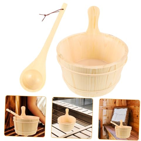 MOBUTOFU Sauna Bucket Natural Wood Sauna Barrel Bath Accessory Sauna Bucket Wood Barrel Wooden Bucket Home Sauna Barrel Wooden Sauna inside Unit
