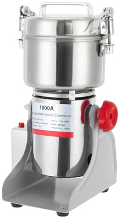 Commercial Grain Mill Grinder Electric 1000g Spice Grinder 3600W Stainless Steel Pulverizer Dry Grinding for Wheat Corn Rice Pepper Herbs Coffee Beans