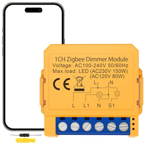 Acmerota 150 W smart dimmer-strömbrytarmodul Zigbee Smart Light LED-dimmer-strömbrytarmodul 1 växel 2-vägs WiFi Smart Alexa DIY Mini Dimmer LED-ljusbrytare kompatibla lysdioder och glödlampor