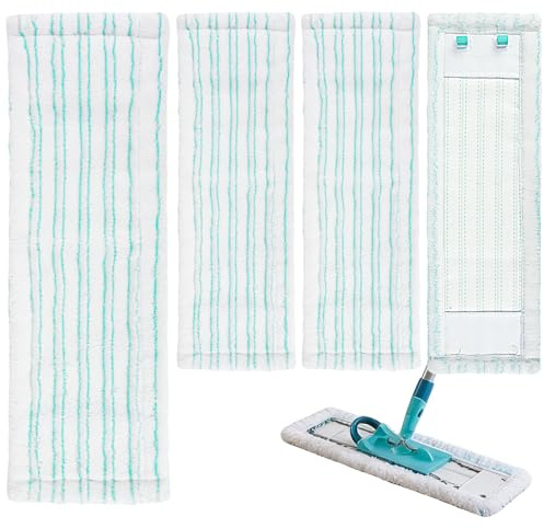 SXUUXB 4 Stück Ersatz-Wischbezüge für Leifheit Profi XL Micro Duo / Profi XL Cotton Plus,Mikrofaser Wischbezüge für Alle Böden,Bodenwischer Ersatzbezug